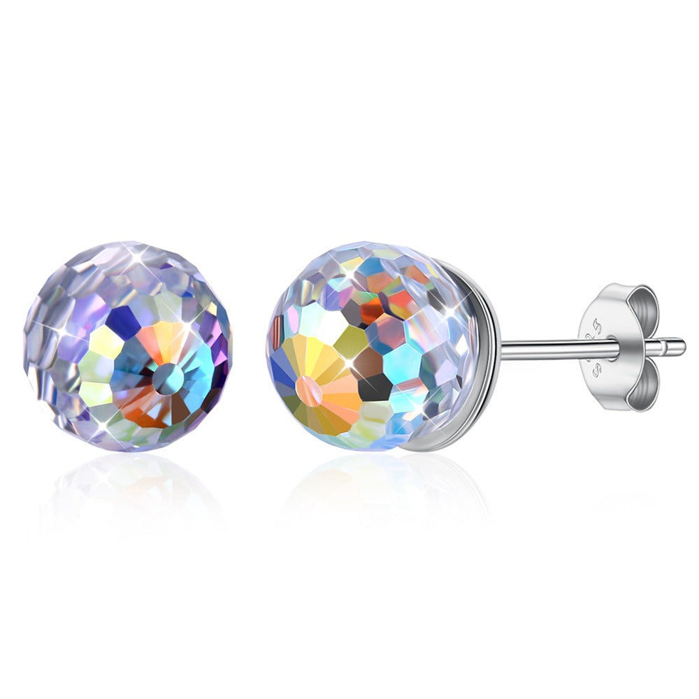 Für Ohrstecker Stu Icedjewelry – Sterling 925 kugelförmige Überzogene Ohrringe Bunte